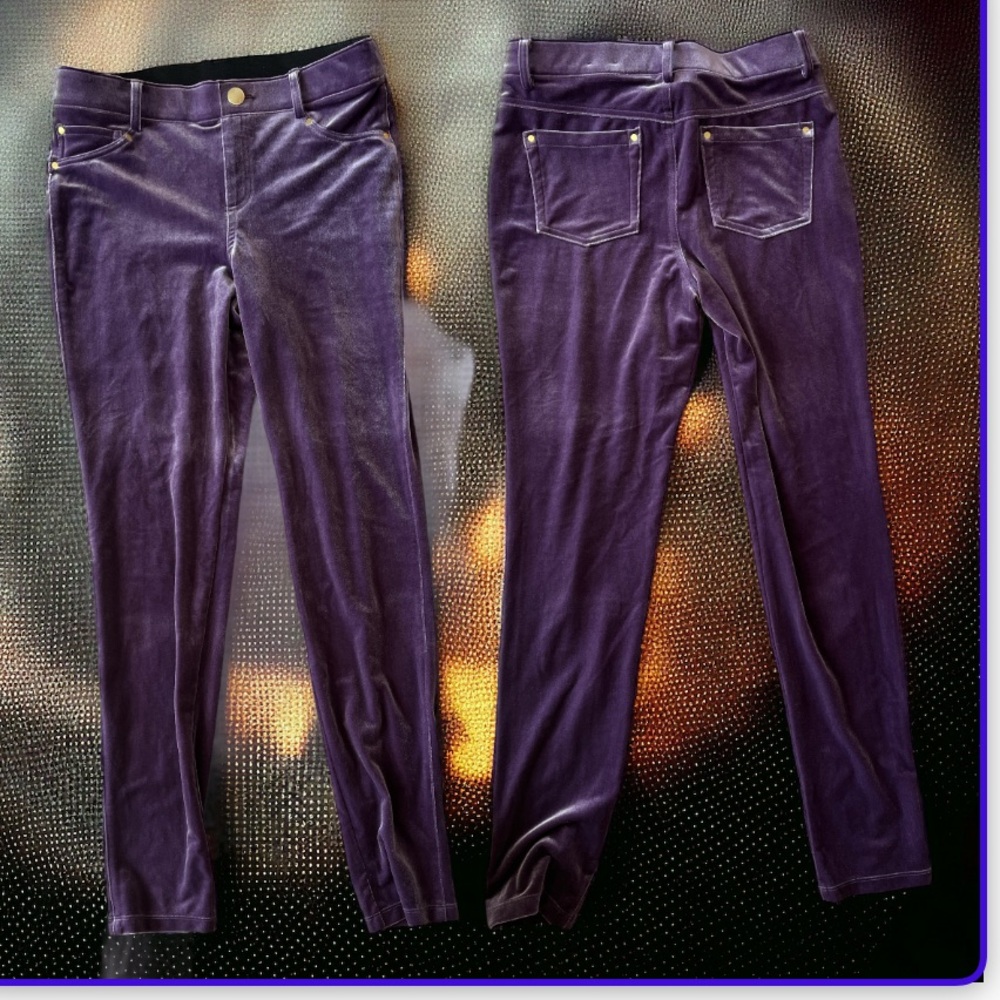INC Velvet Pull On Pants Purple